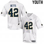 Notre Dame Fighting Irish Youth Stephen Betts #42 White Under Armour Authentic Stitched College NCAA Football Jersey WXZ4399SC